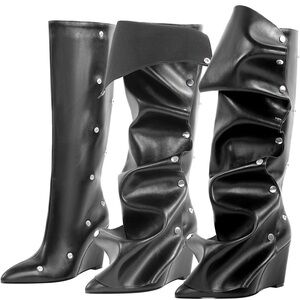 Black Leather Women's Boots